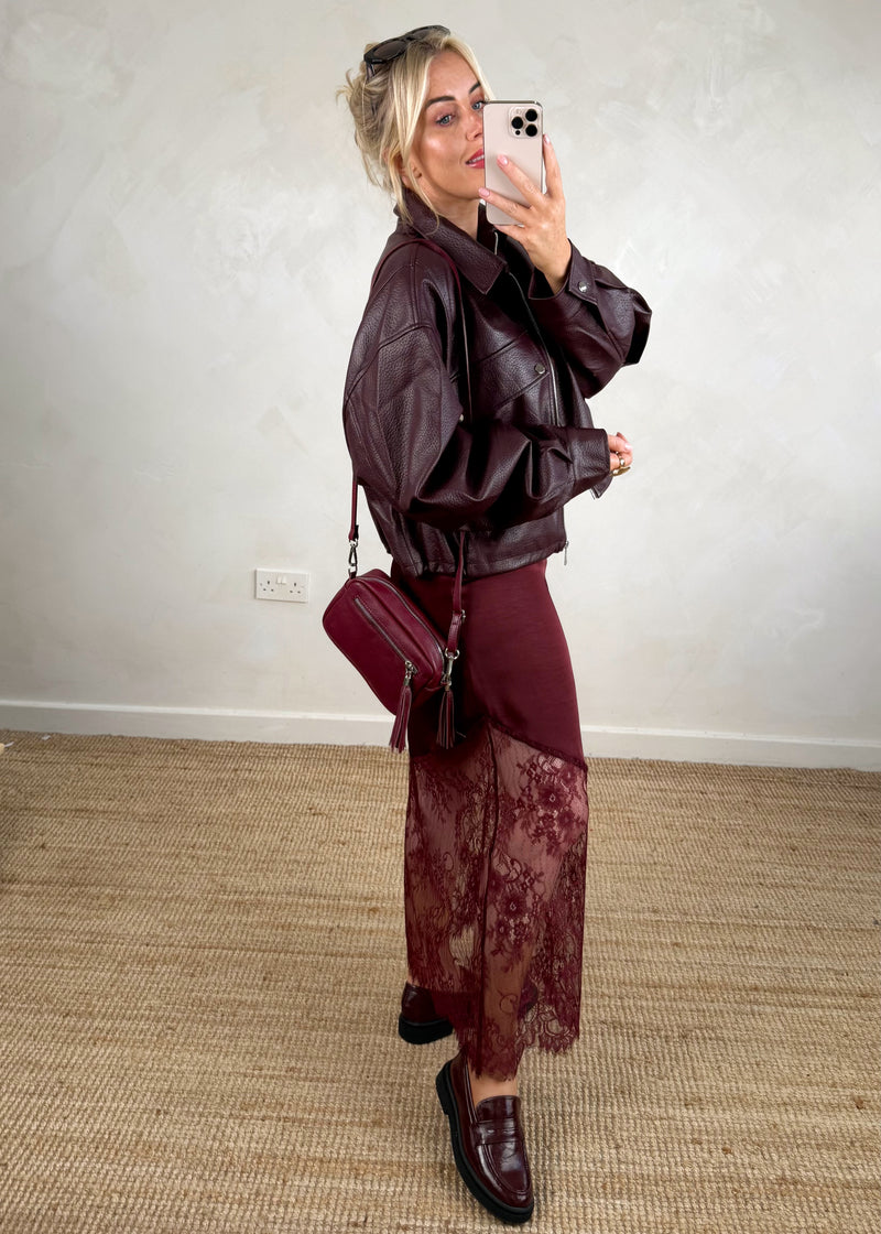 Beau oversized jacket - Merlot-The Style Attic