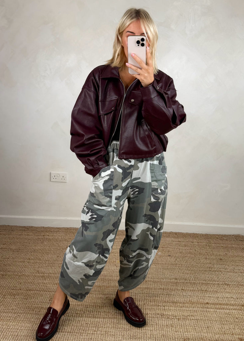 Beau oversized jacket - Merlot-The Style Attic