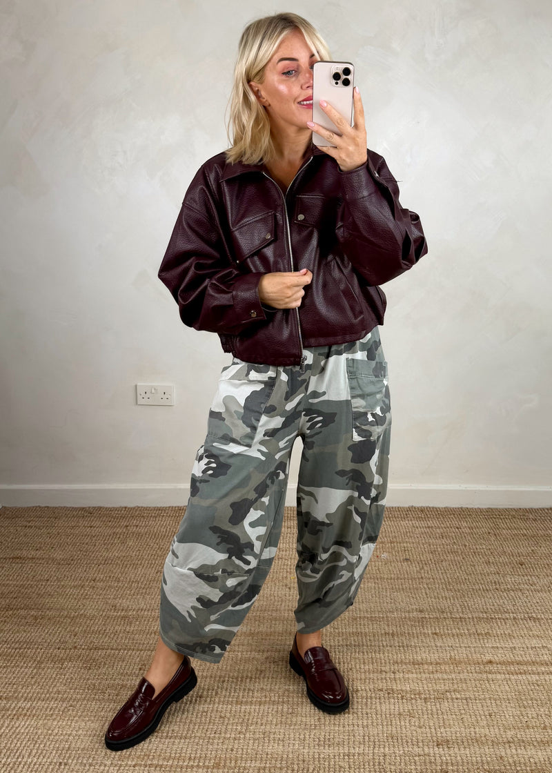 Beau oversized jacket - Merlot-The Style Attic