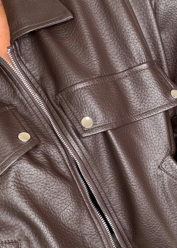 Beau oversized jacket - chocolate-The Style Attic