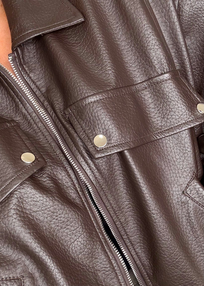 Beau oversized jacket - chocolate-The Style Attic