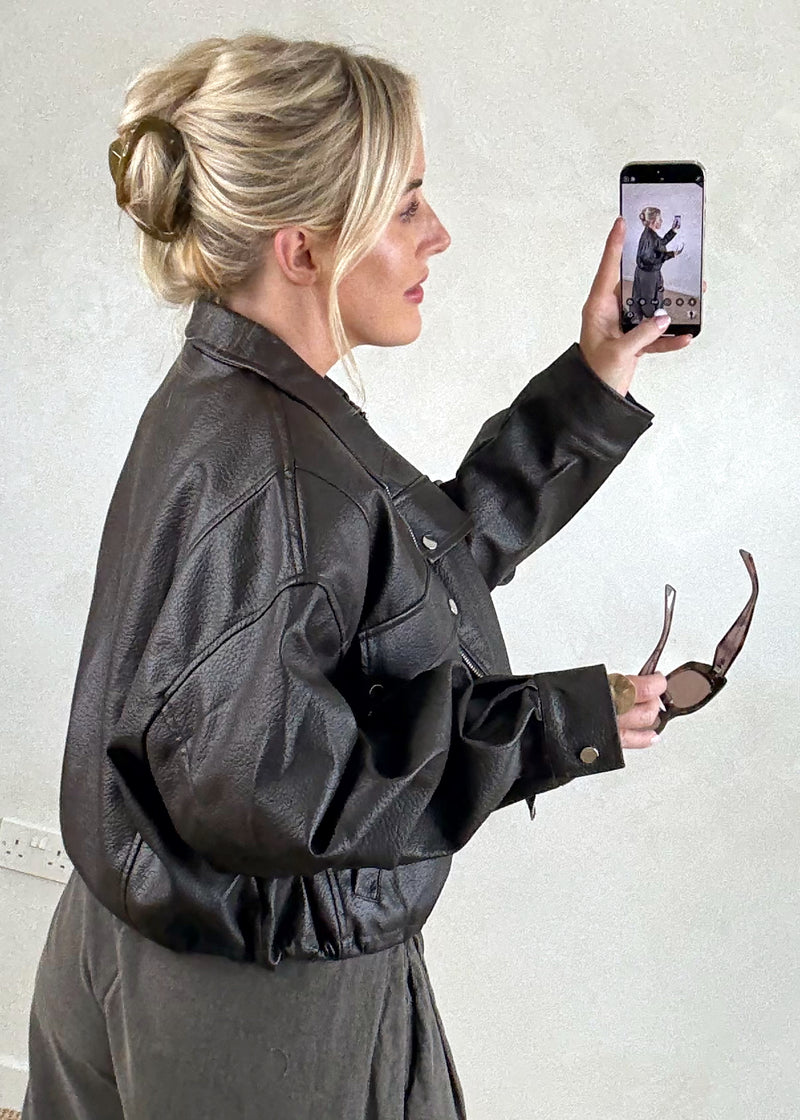Beau oversized jacket - chocolate-The Style Attic