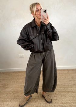 Beau oversized jacket - chocolate-The Style Attic