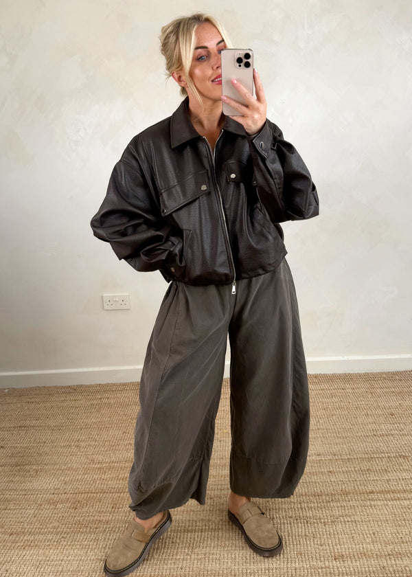 Beau oversized jacket - chocolate-The Style Attic