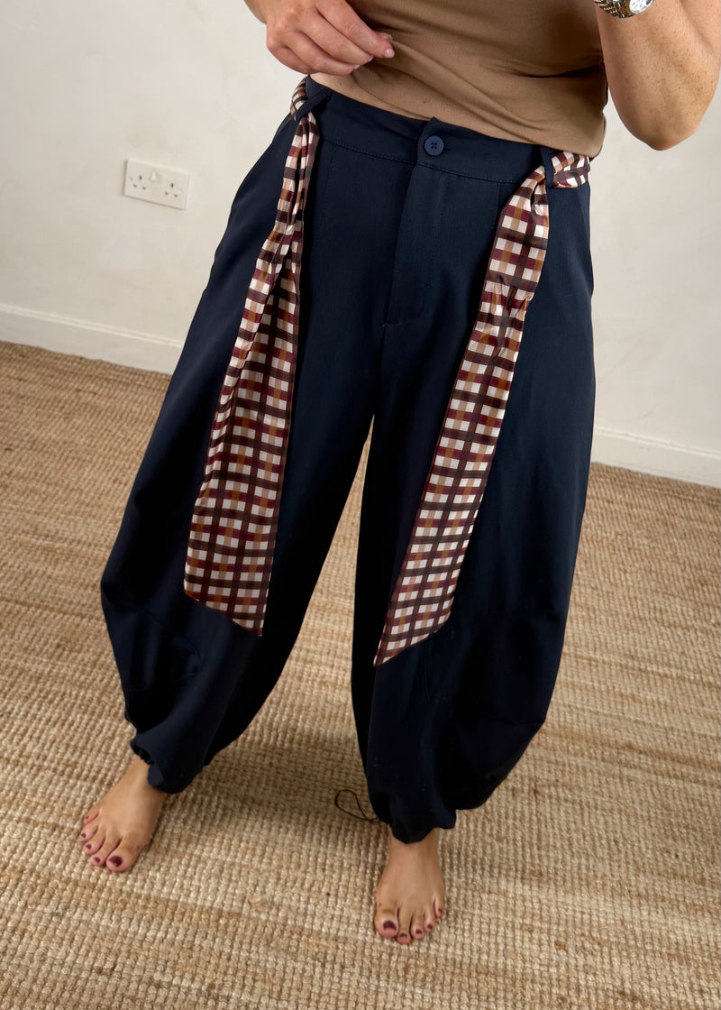 Belted cocoon trouser - chocolate-The Style Attic