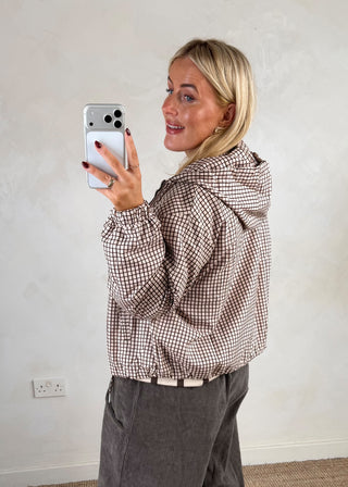 Bertie checked hooded jacket-The Style Attic