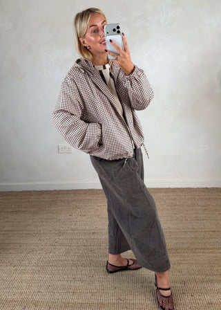 Bertie checked hooded jacket-The Style Attic