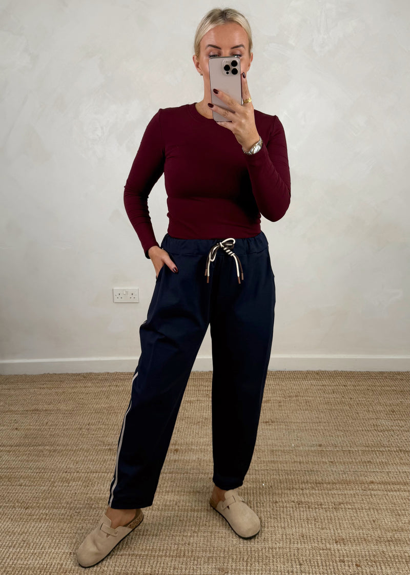 Beth striped jogger - navy-The Style Attic