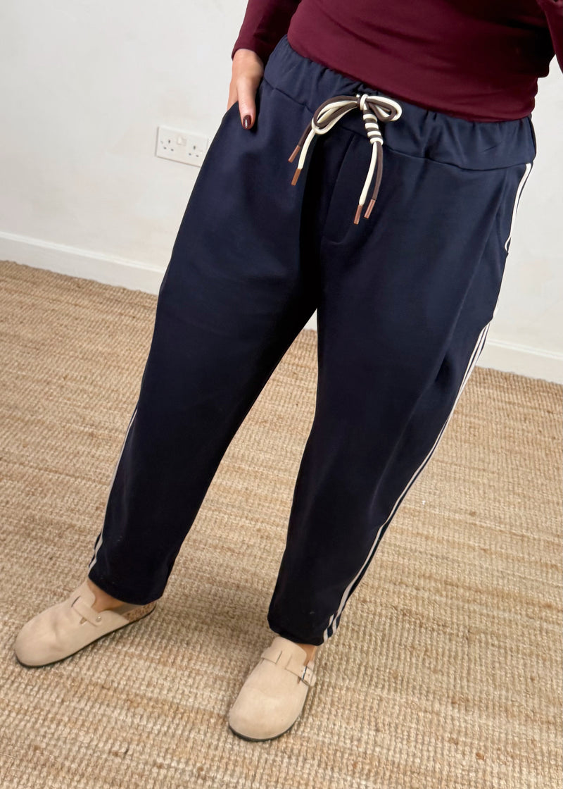 Beth striped jogger - navy-The Style Attic