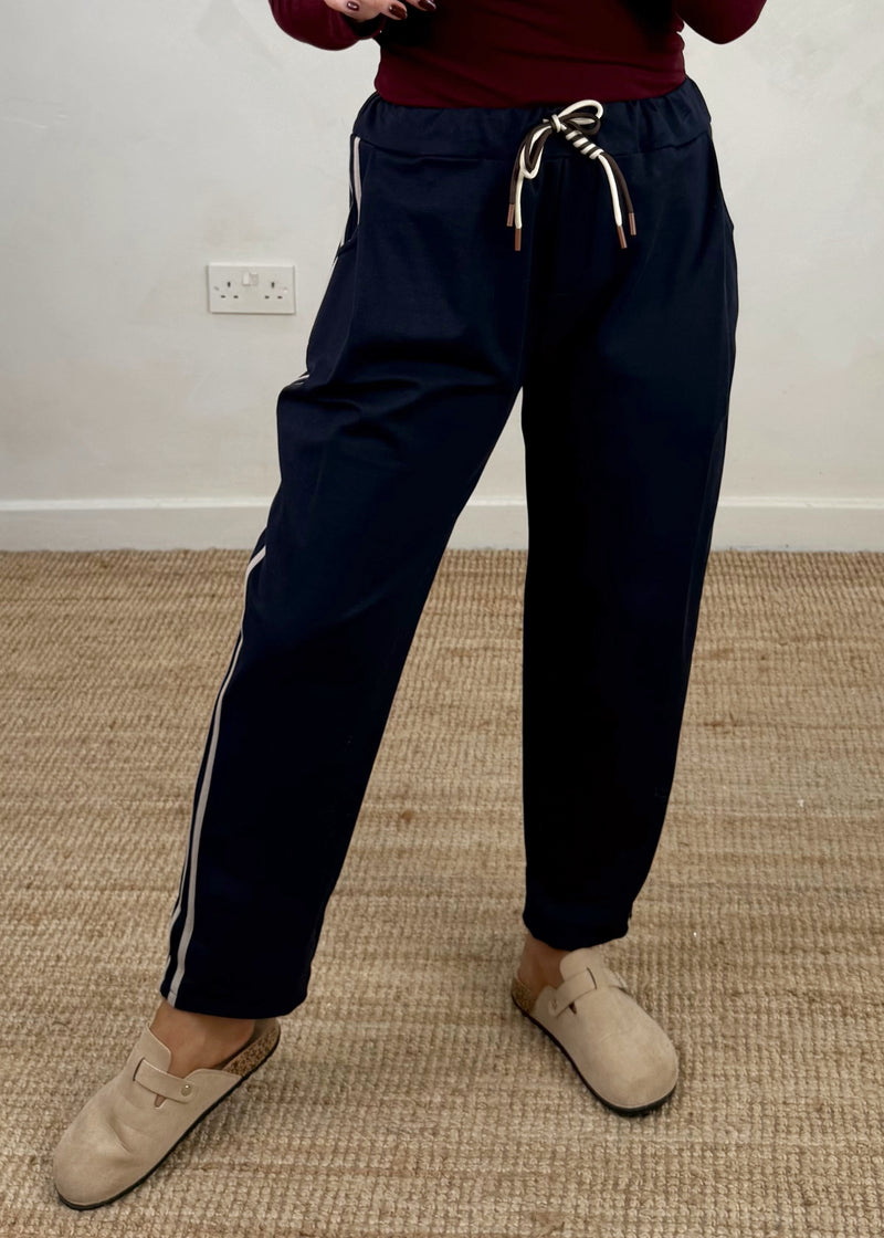 Beth striped jogger - navy-The Style Attic