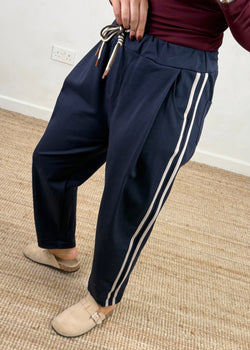 Beth striped jogger - navy-The Style Attic