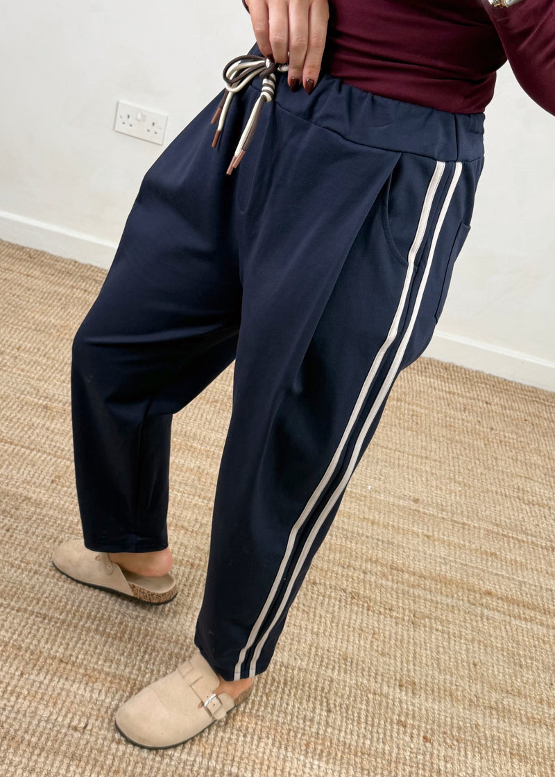 Beth striped jogger - navy-The Style Attic