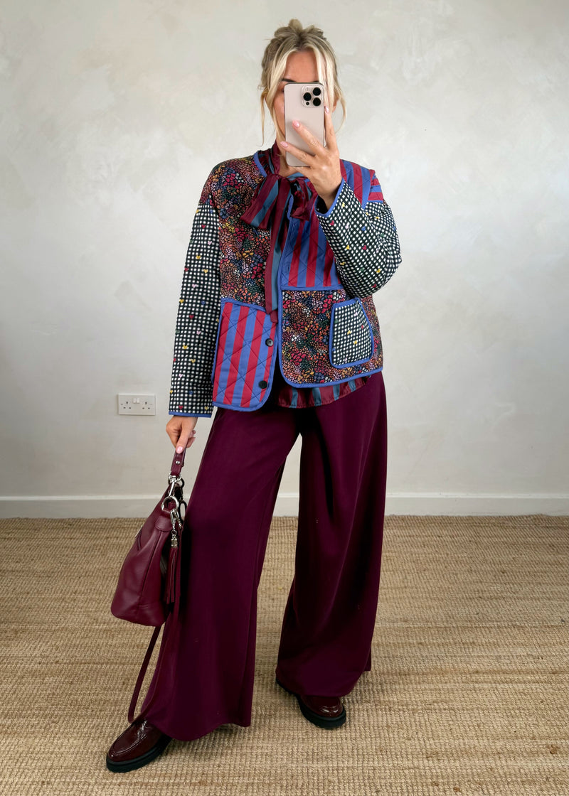 Bitsy multi print quilted jacket-The Style Attic