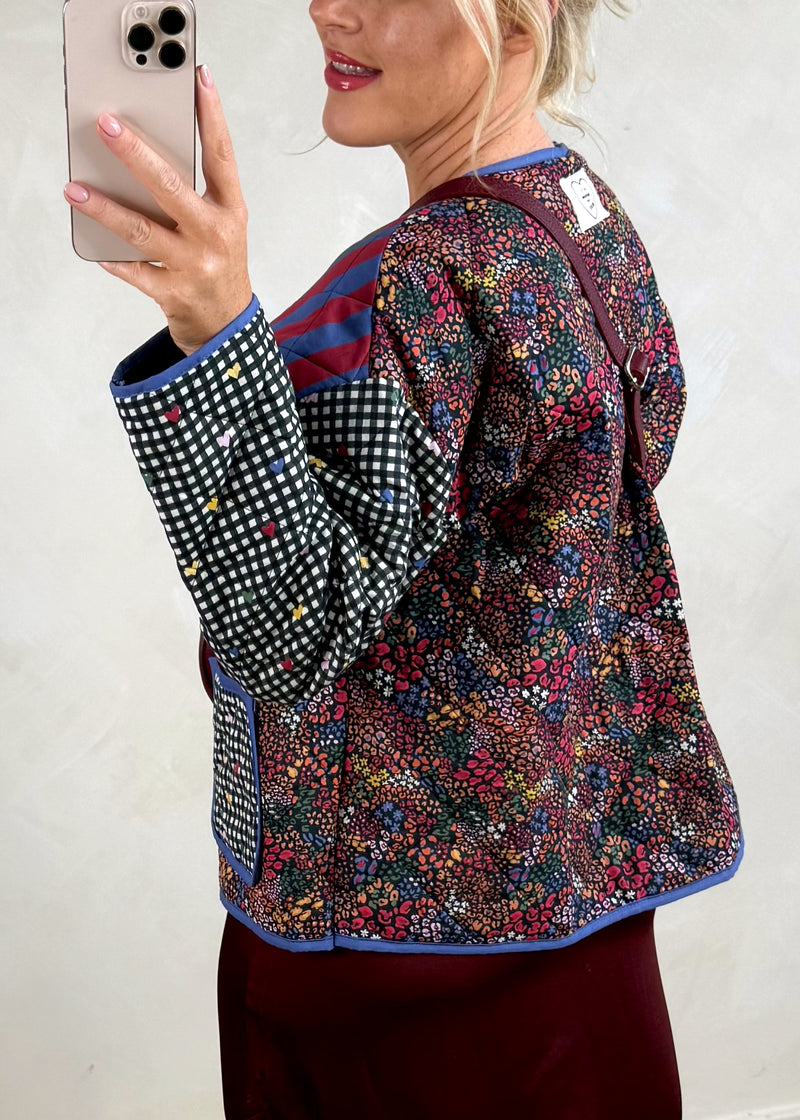 Bitsy multi print quilted jacket-The Style Attic