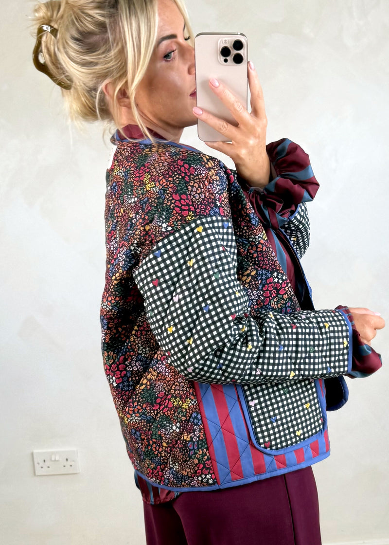 Bitsy multi print quilted jacket-The Style Attic