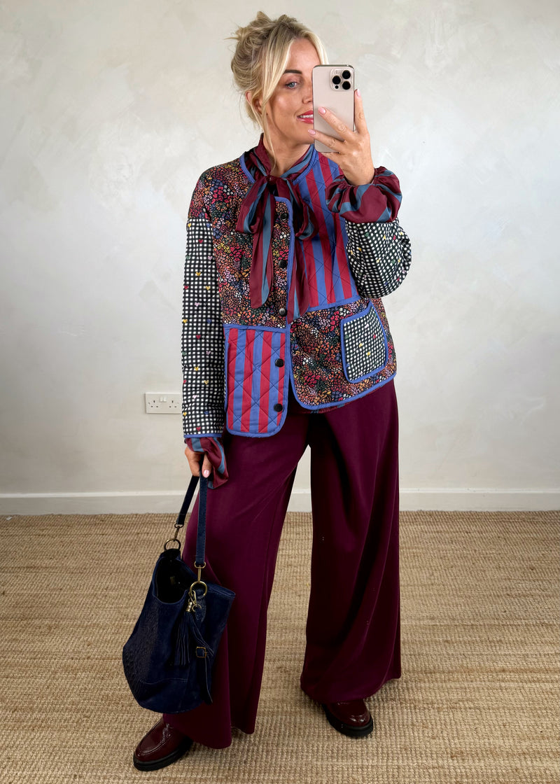 Bitsy multi print quilted jacket-The Style Attic