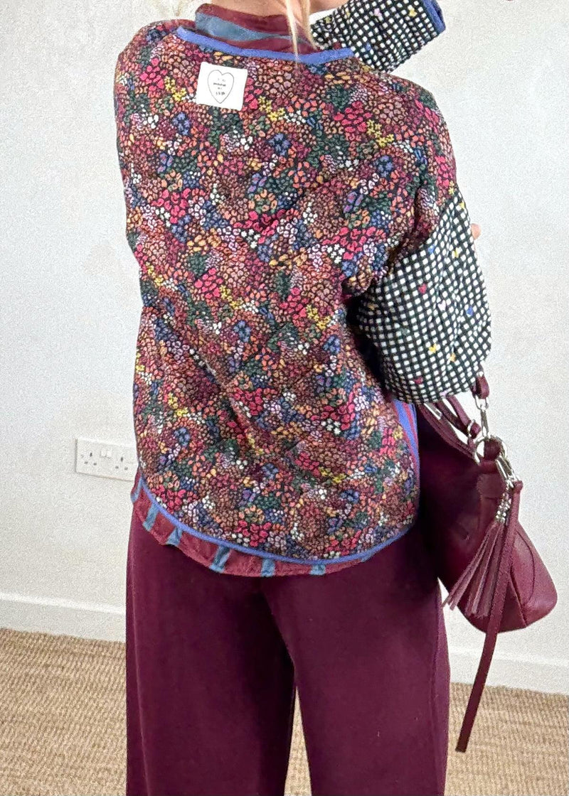 Bitsy multi print quilted jacket-The Style Attic