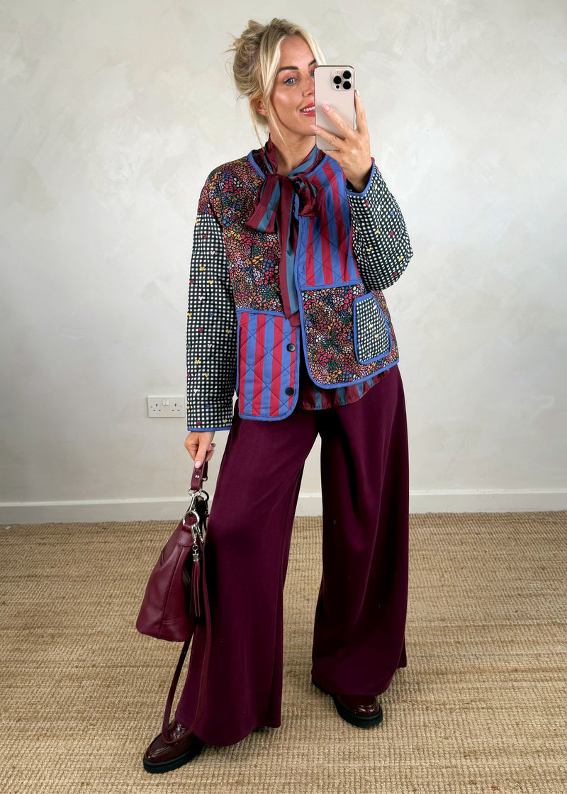 Bitsy multi print quilted jacket-The Style Attic