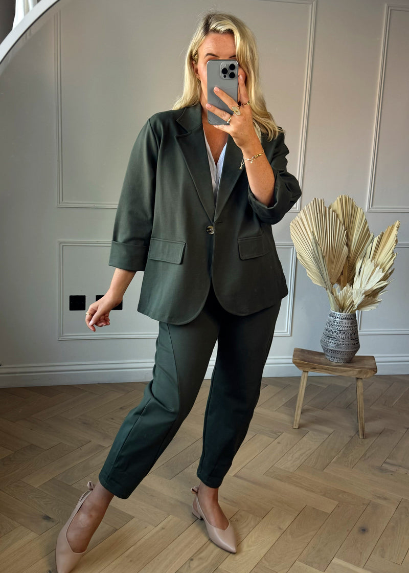 Blake oversized Blazer - khaki-The Style Attic