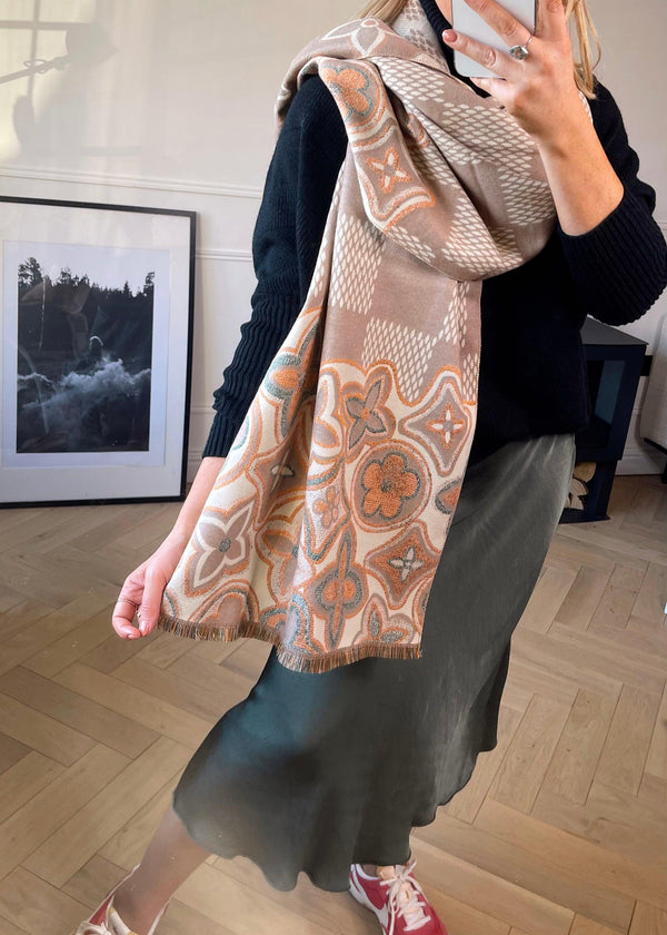 Blanket scarf - nude-The Style Attic
