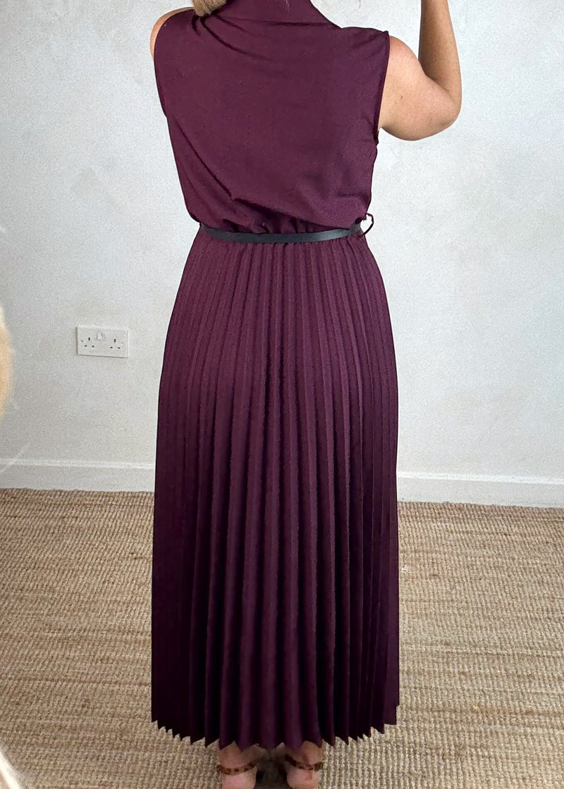 Blazer pleated dress - damson-The Style Attic