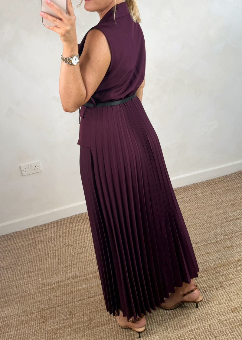 Blazer pleated dress - damson-The Style Attic