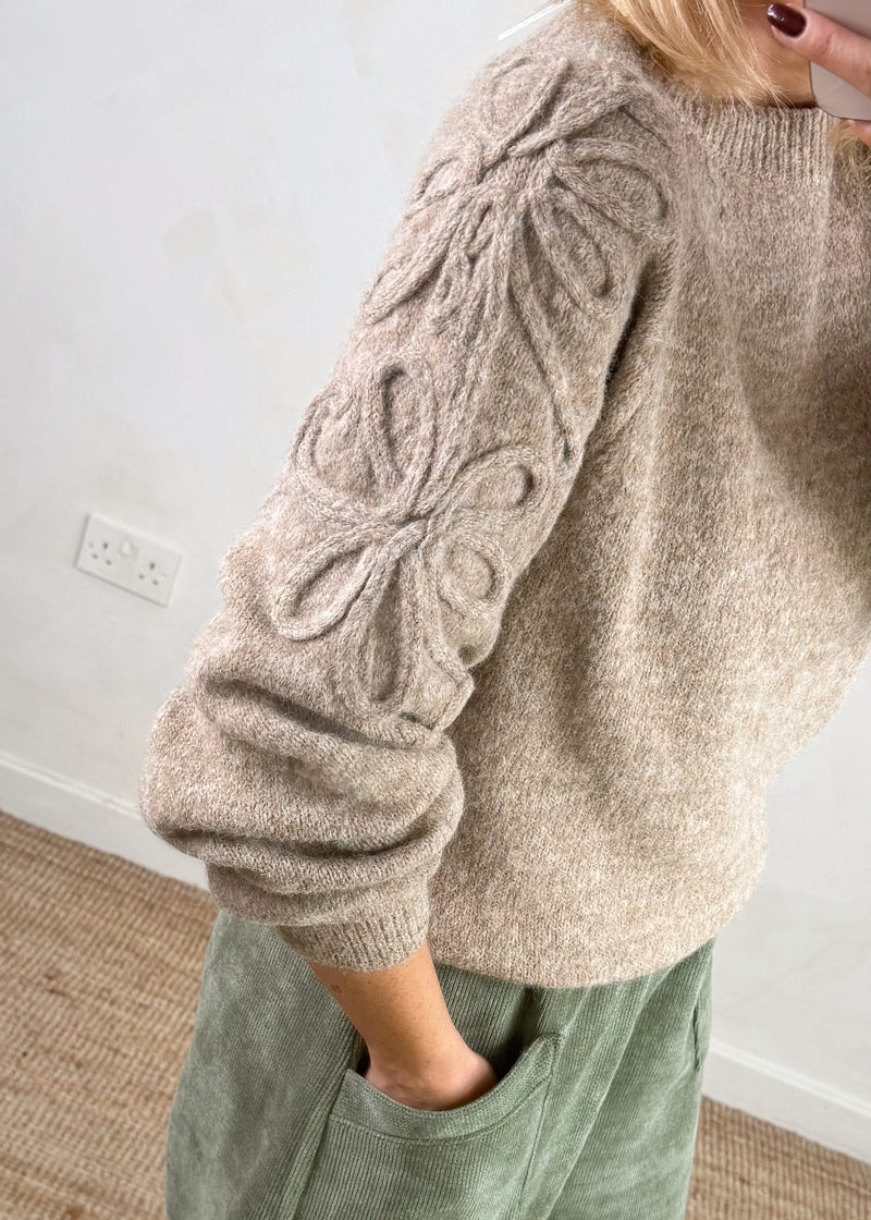 Bloom knit - oatmeal-The Style Attic