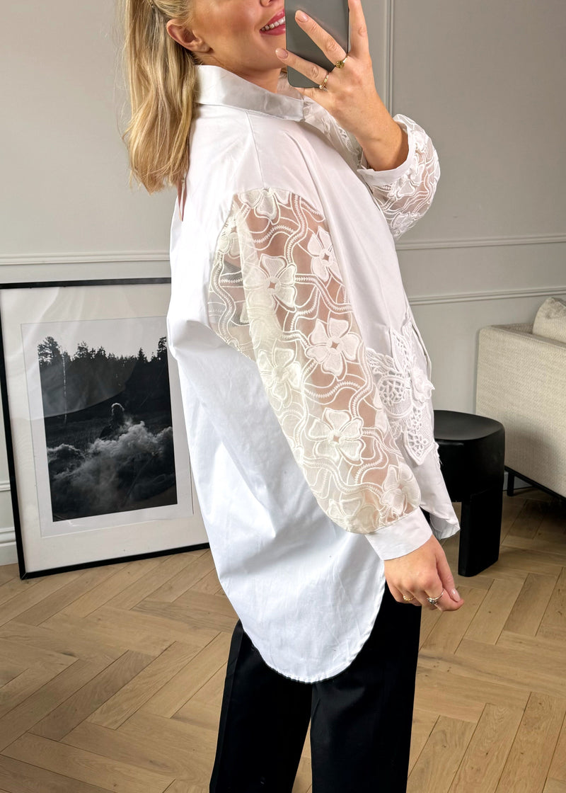 Blossom applique shirt-The Style Attic