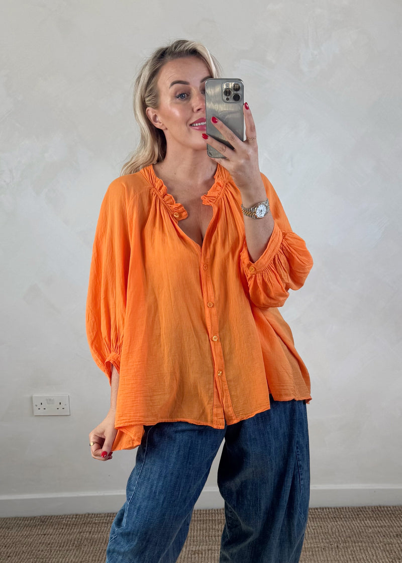 Bohemia cotton blouse - orange-The Style Attic