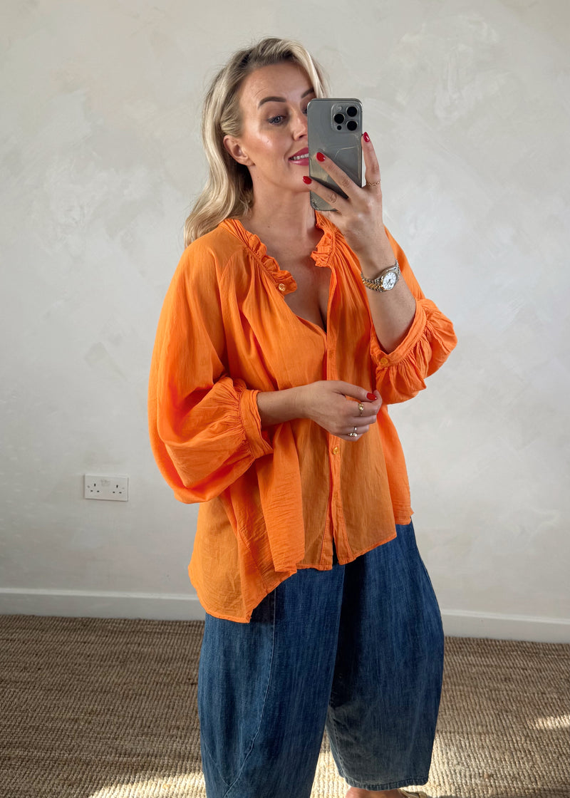 Bohemia cotton blouse - orange-The Style Attic