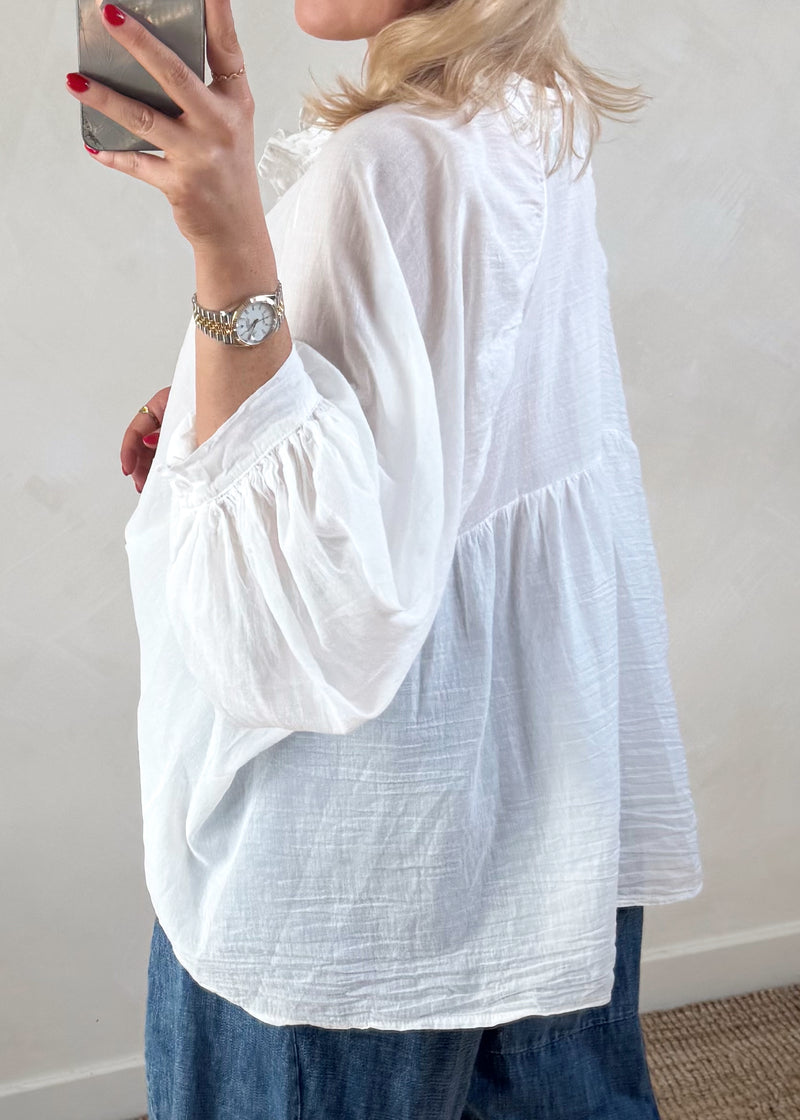 Bohemia cotton blouse - white-The Style Attic