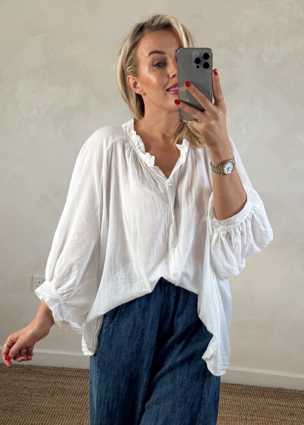 Bohemia cotton blouse - white-The Style Attic