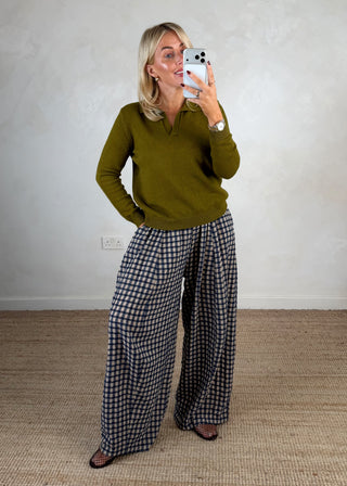 Bonnie collared knit - Olive-The Style Attic