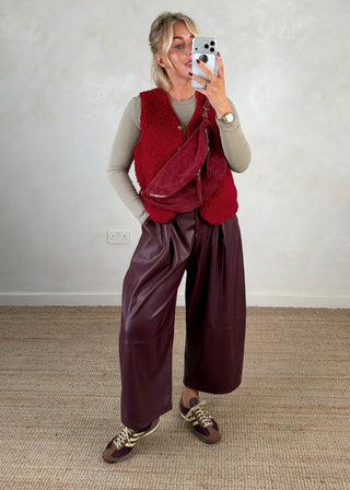Borg gilet - Berry-The Style Attic