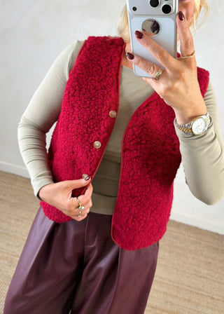 Borg gilet - Berry-The Style Attic