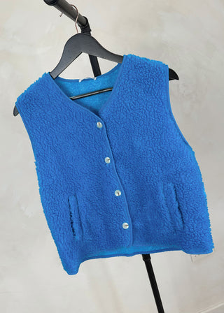 Borg gilet - Cerulean-The Style Attic