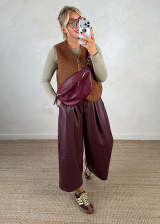 Borg gilet - Tan-The Style Attic