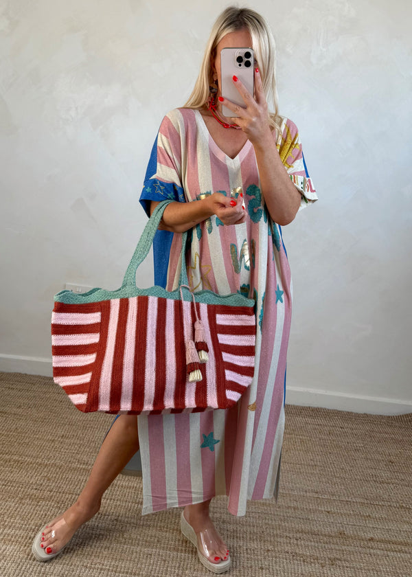 Braided shopper bag - blush-The Style Attic