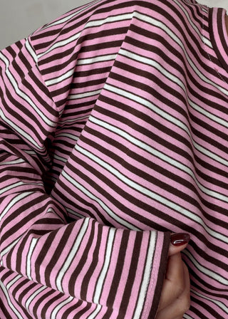 Brynn striped tee - Blush-The Style Attic