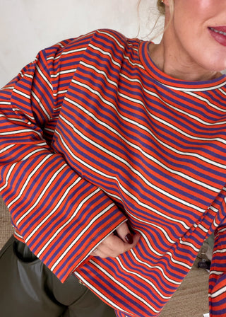 Brynn striped tee - Orange-The Style Attic