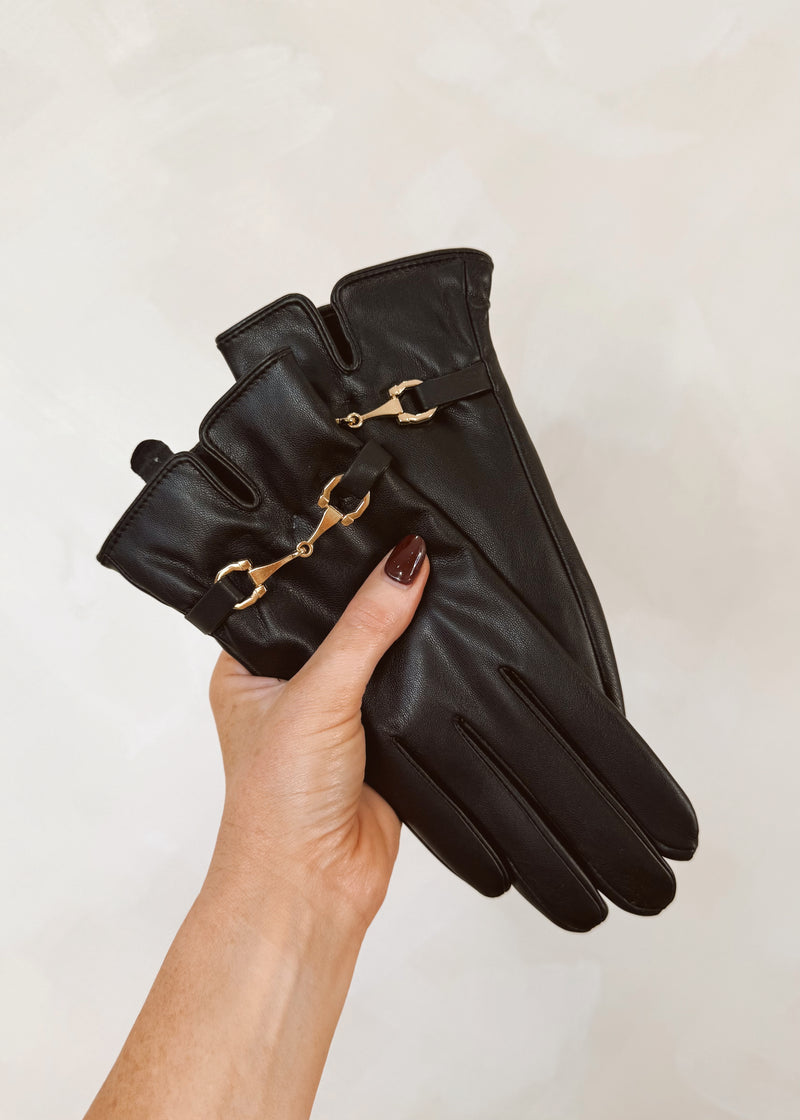 Buckle Driving glove - black-The Style Attic