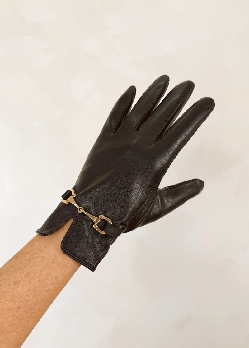 Buckle Driving glove - black-The Style Attic