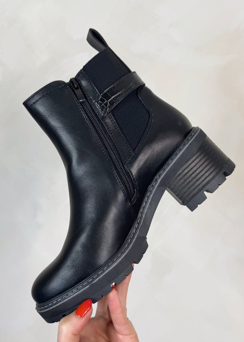 Buckle chelsea boot - black-The Style Attic