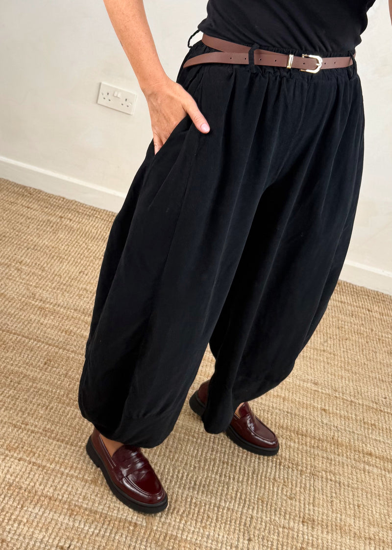 Buckley cord barrel leg - black-The Style Attic