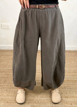 Buckley cord barrel leg - dark mocha-The Style Attic