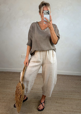 Shannon Cotton tee - Mocha-The Style Attic