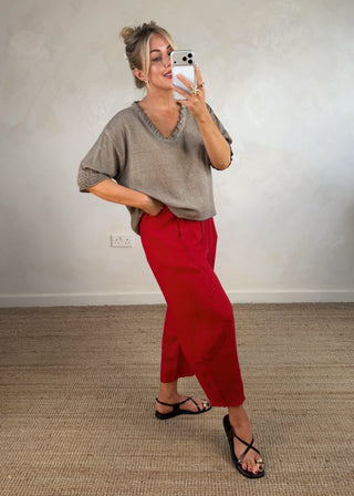 Shannon Cotton tee - Mocha-The Style Attic