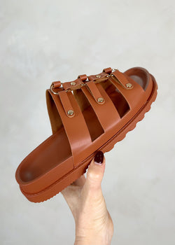 Caged sandal - tan-The Style Attic
