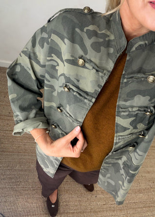 Camo military jacket - Khaki-The Style Attic