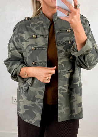 Camo military jacket - Khaki-The Style Attic